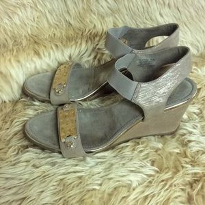 Anne Klein Womens Latasha Open Toe Casual Platform, Light Natural, Size 8.5